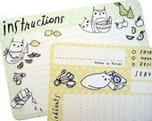 KITTY CAT RECIPE CARDS set of ten, with shopping list, original art illustrations