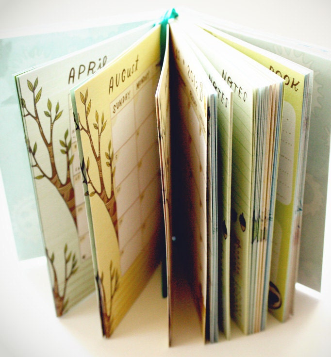 2012 Planner AGENDA by susie ghahremani / boygirlparty, pocket calendar notebook schedule - owl clockwork agenda