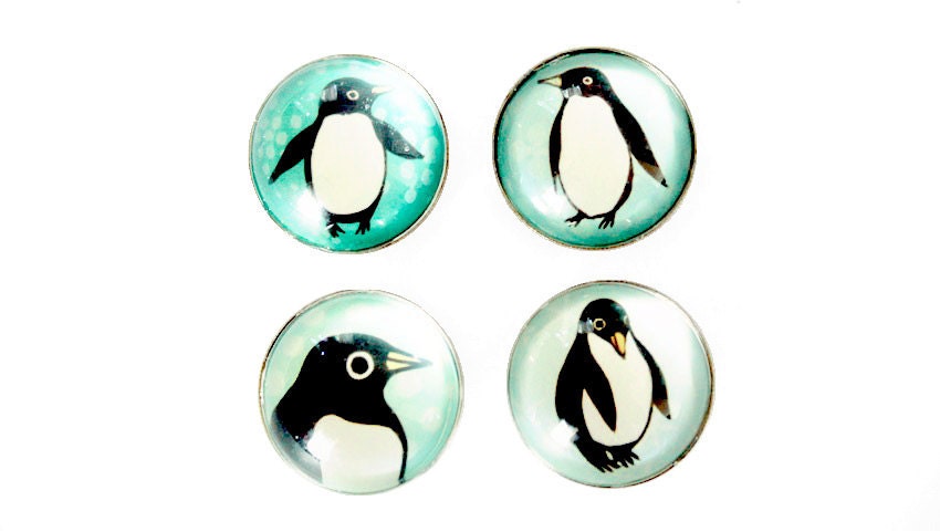 Penguin Magnet Set Fridge magnets by boygirlparty Penguin art magnet penguin glass magnet