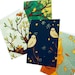 FOUR SEASONS cards (set of 4 blank greeting cards) by boygirlparty, bird owl nature artwork
