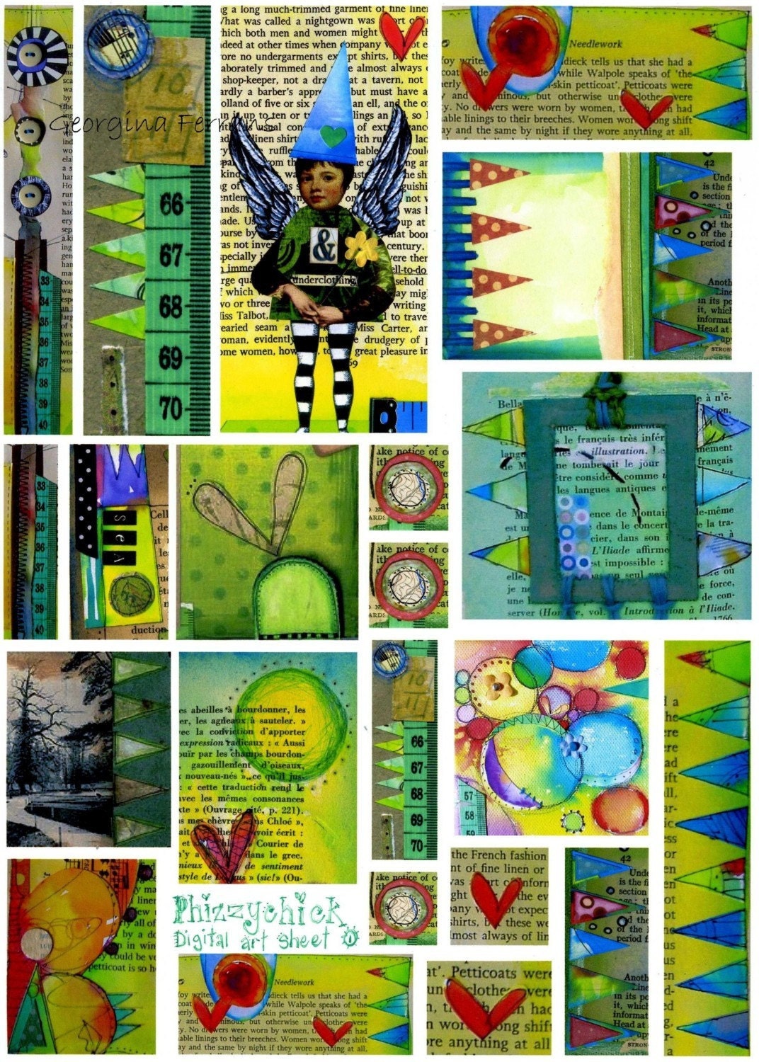 Digital Artwork Collage Sheet