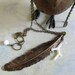 Feather and Bone brass and coral necklace