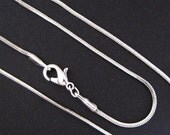 18 inches Rhodium-plated snake chain