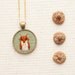 Embroidered Fox Felt Necklace with Bow Tie