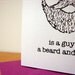 Behind Every Clever Girl is a Guy with a Beard and Glasses card (valentine purple)