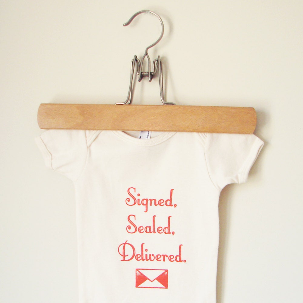 Baby onesie - Signed Sealed Delivered - orange (3-6mo)