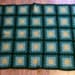 GREEN GRANNY SQUARES / Vintage Crocheted Afghan Blanket / Sofa or Crib Throw