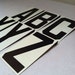 Set of 6 Vintage UNITYPE METAL LETTERS of Your Choice / Old Black and White Hanging Reader Board Sign Digits