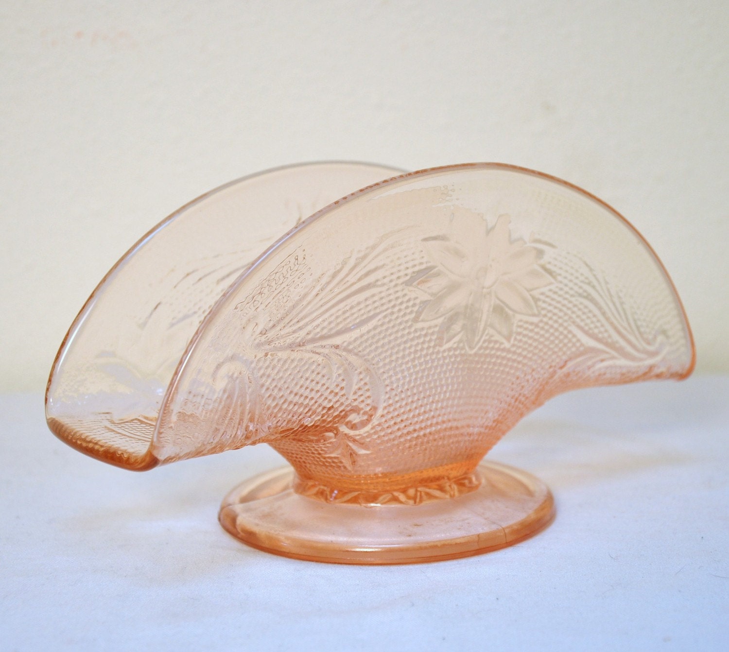 PRETTY in PINK Depression Glass NAPKIN HOLDER by AtomicFoxVintage