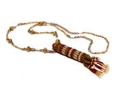 Beadwoven Vermeil, Shell, Gemstone and Austrian Crystal Rainstick Necklace