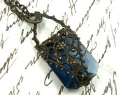 Light of Feanor natural brass filigree necklace inspired by Tolkien's Silmarillion
