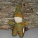 Waldorf Natural Gnome Toy Hand Knit Wool in Earthy Greens, Browns, Oranges