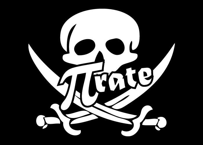 Pi Rate Funny Math Geek Nerd T-shirt Black Jolly Roger