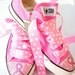 BREAST CANCER AWARENESS Adult Teen Swarovski Crystal Converse Bling Pink Low Sneakers