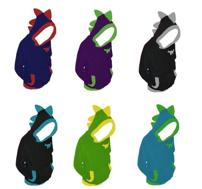 Men's Dinosaur Hoodie - Pick YOUR OWN COLORS