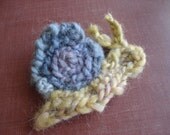 Garden Snail Freeform Crochet Brooch