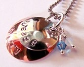 Domed Copper and Silver Family Pendant