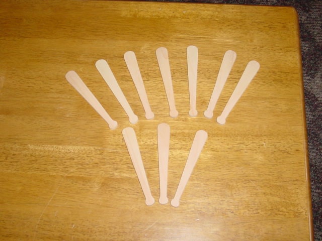 Ten Wooden Baseball bats