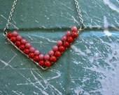 Southwest Jewelry Chevron Pattern Beaded Necklace in Sea Green and White