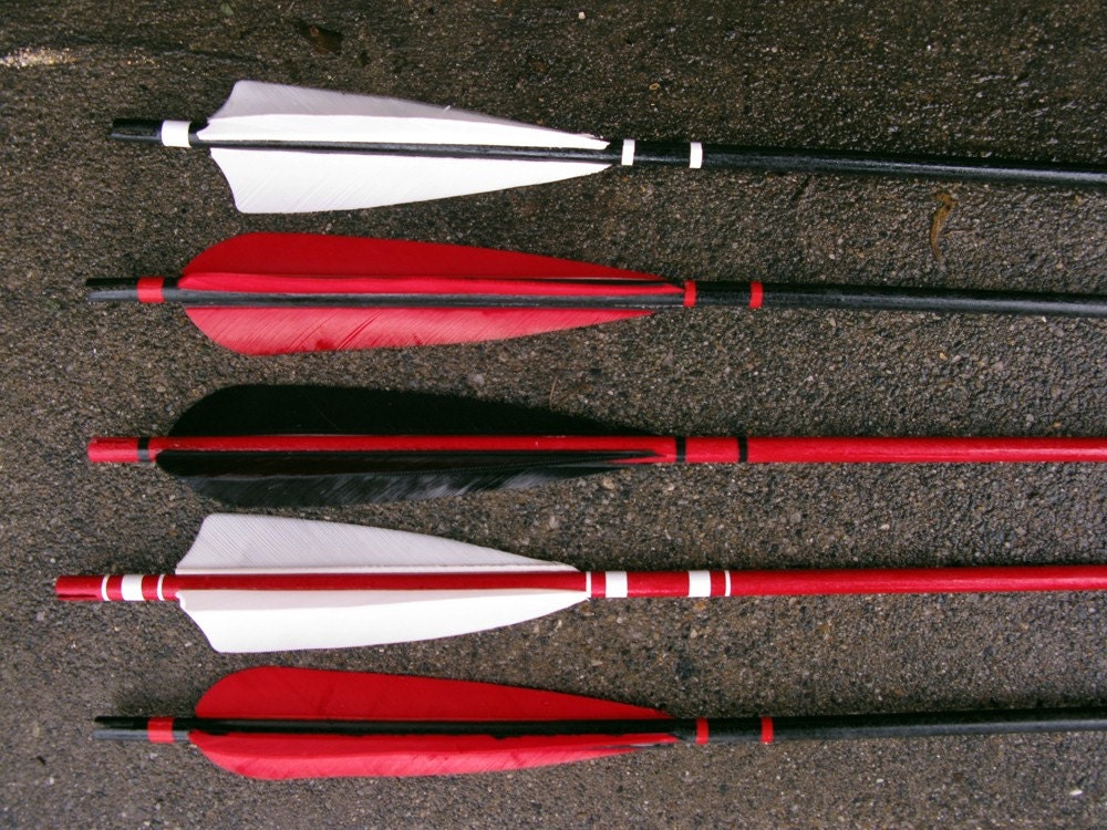 Red, Black and White Arrows set of 5