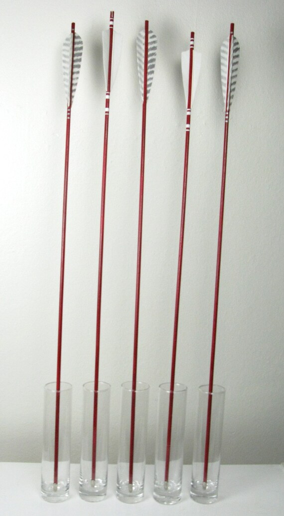 Arrows Red and White Love Set Valentines Gift Romantic Gift Bouquet of Arrows