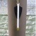 White Arrow Necklace with Black Feathers
