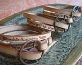 Leather Wrap Bracelet Buddha Quote Silver Closure - One Size Fits All