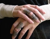 Byzantine Armor Ring Gothic Flourish Filigree and vintage strass ONE ring