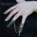 Goblin Queen Fierce Brass Filigree Jeweled Nail Armor Ring Set Double Attached Rings