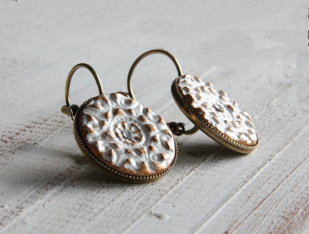 The princess earrings - The pearl and brass version