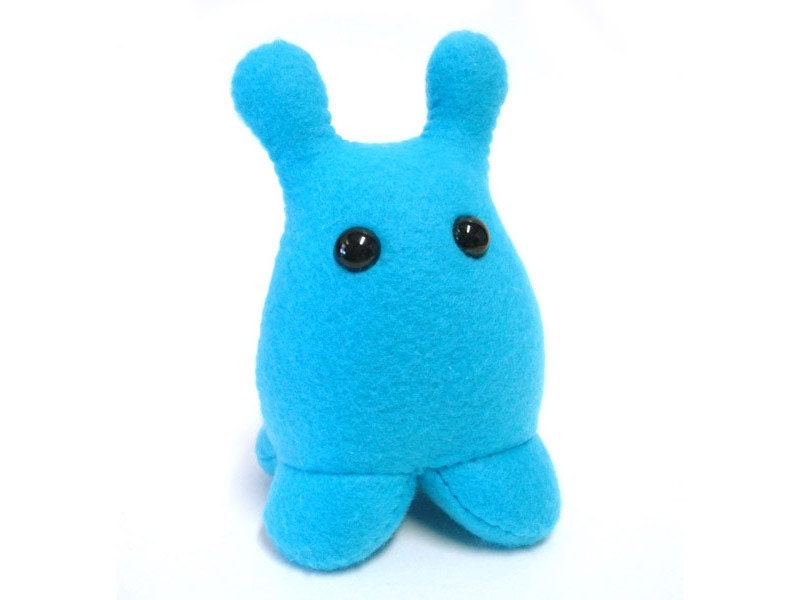 Stuffed Alien -- Poonga Poonga Bween -- Weird Plush Monster -- Turquoise Blue