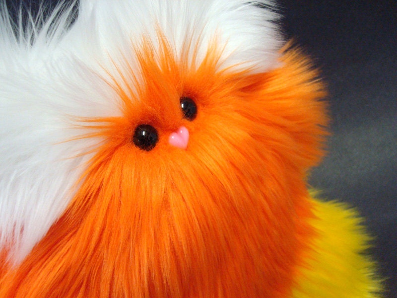 Halloween Plush Monster - Candy Corn Petunia - White / Orange / Yellow
