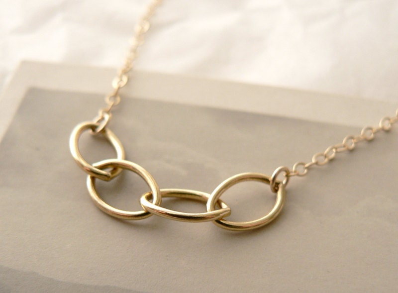 small gold necklace - gold link necklace - oval link necklace - esme by windowsill