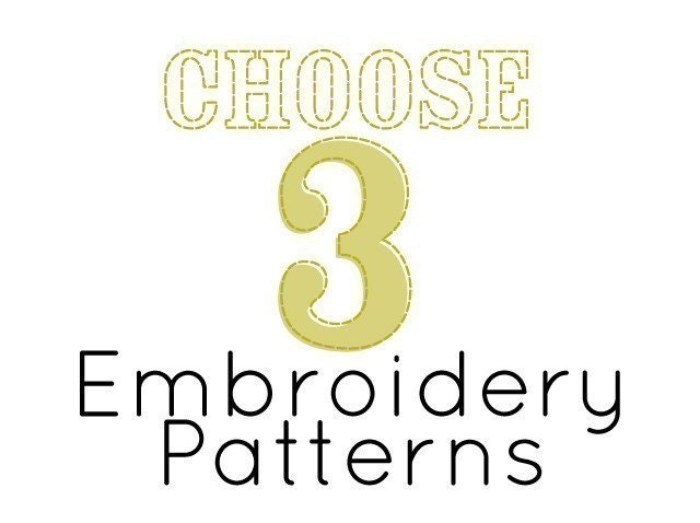 Choose Any 3 PDF Embroidery Patterns