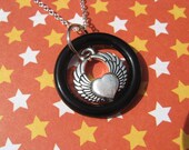 Winged Heart Tattoo Necklace