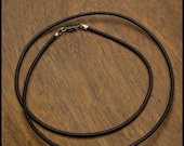 1.5mm Black Leather Cord Necklace - 16 or 18 inch