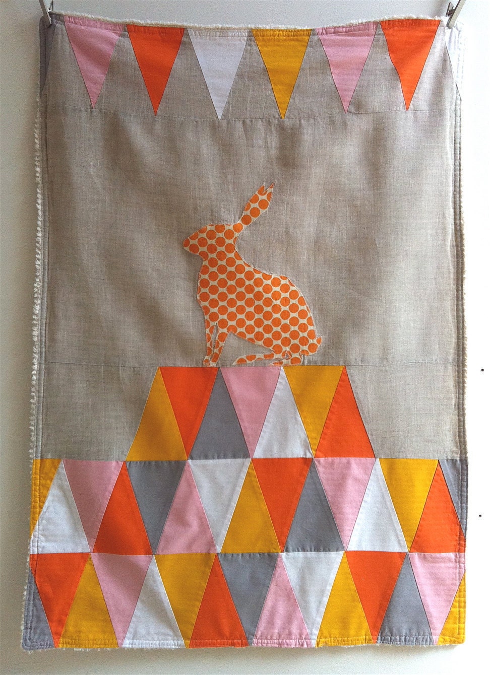 Circus Stroller Quilt - orange triangles