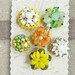 6 Citrus Cluster Magnets - recycled vintage jewelry parts