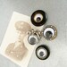 4 Little Eye Magnets - recycled jewelry and found objects