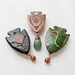 3 Arrowhead Fridge Magnets - recycled collaged vintage jewelry