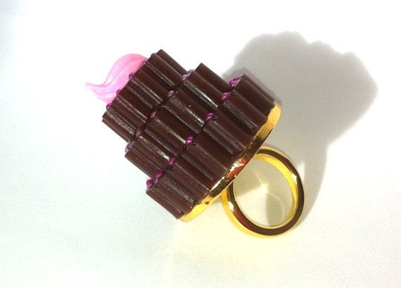 Chocolate Birthday Cake resin ring