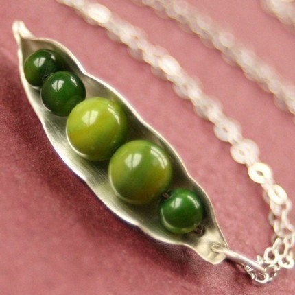 Silver Peas in a Pod Necklace