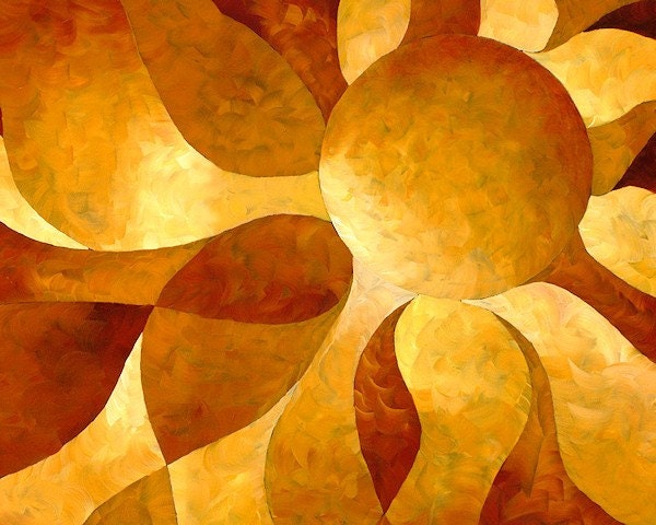 Abstract Sun Art Print from Original Painting by ArtfulEscapes