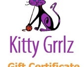 Gift Certificate for knitters crocheters spinners redeem for Kitty Grrlz HandSpun Yarn or Fiber Batts 40 dollar value