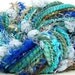 HandSpun Yarn art yarn merino wool Turquoise Periwinkle 72 yards Kitty Grrlz Art Yarn