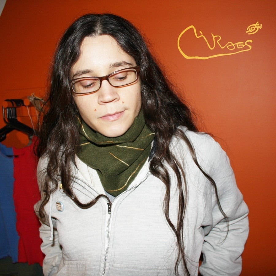 golden fleece - embroidered forest green fleece tube scarf head band