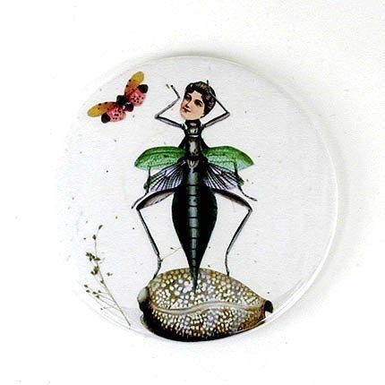 bug lady collage pocket mirror - I Feel Pretty
