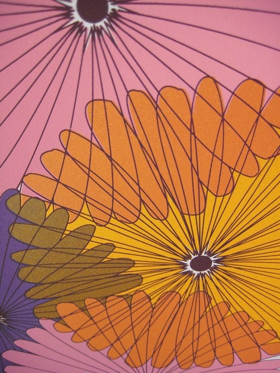 Rock gig poster - Sleepy Sun - hand screenprinted, limited edition silksccreen