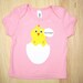 Infant Tshirt - Howdy Chick Baby Pink hand printed baby tee