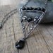 Carpe Noctum Necklace ... Wire Wrapped Arrow Pendant with Onyx and Black Spinel